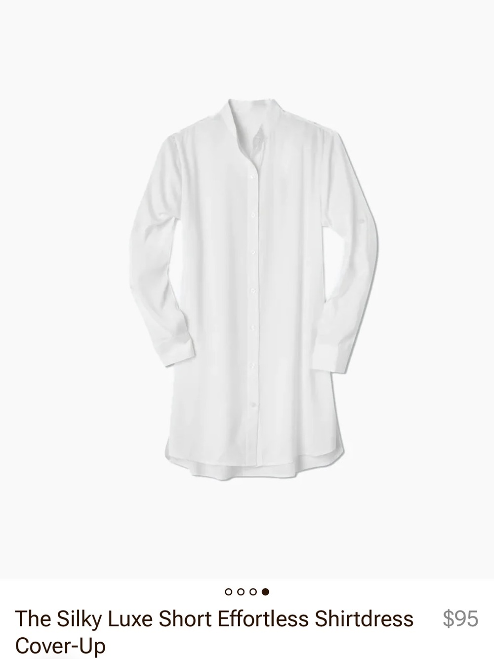 Summersalt Silky Luxe Short Shirtdress Cover-Up in White